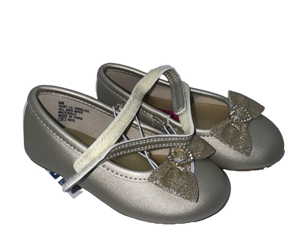 Rachel Shoes Lil Annalise Girls Size 6 Gold Mary Jane Dress Shoes NWT